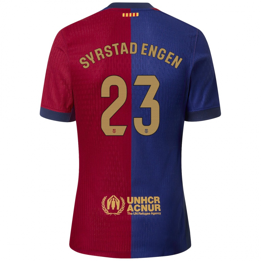 Kinderen Ingrid Syrstad Engen #23 Blauw Rood Thuisshirt Thuistenue 2024/25 T-Shirt