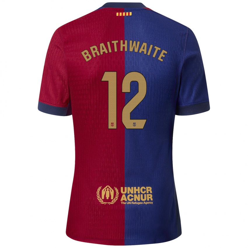 Kinderen Martin Braithwaite #12 Blauw Rood Thuisshirt Thuistenue 2024/25 T-Shirt