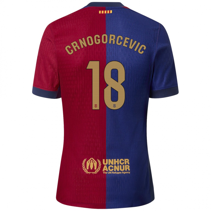 Kinderen Ana-Maria Crnogorcevic #18 Blauw Rood Thuisshirt Thuistenue 2024/25 T-Shirt