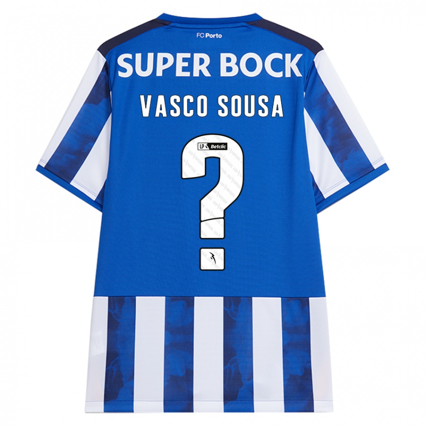 Kinderen Vasco Sousa #0 Blauw Wit Thuisshirt Thuistenue 2024/25 T-Shirt