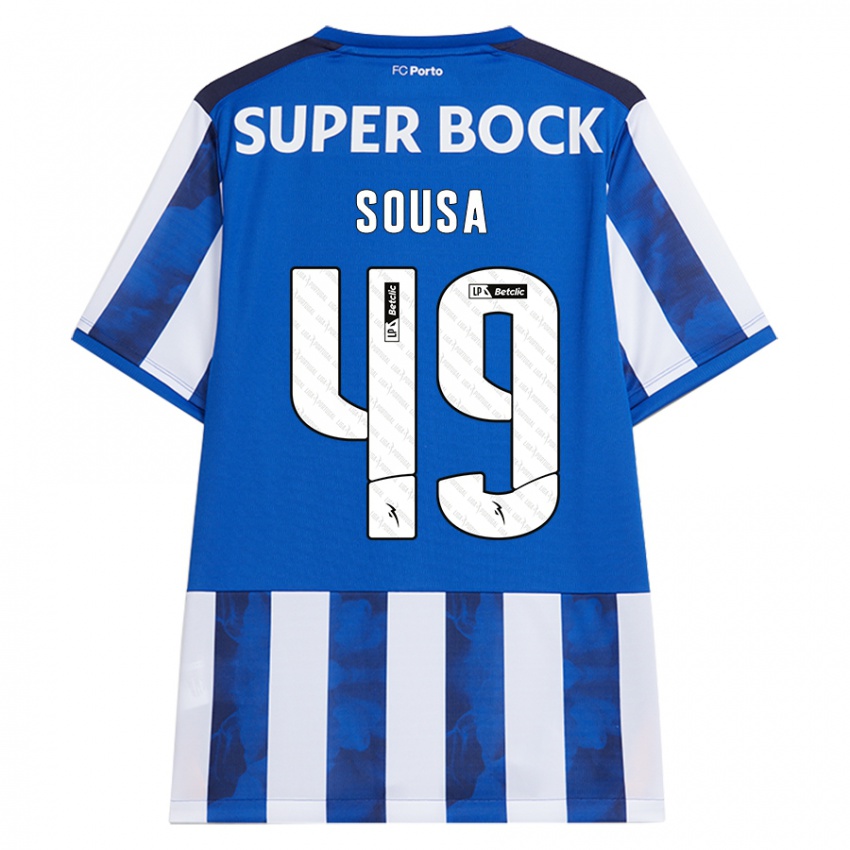 Kinderen Gonçalo Sousa #49 Blauw Wit Thuisshirt Thuistenue 2024/25 T-Shirt