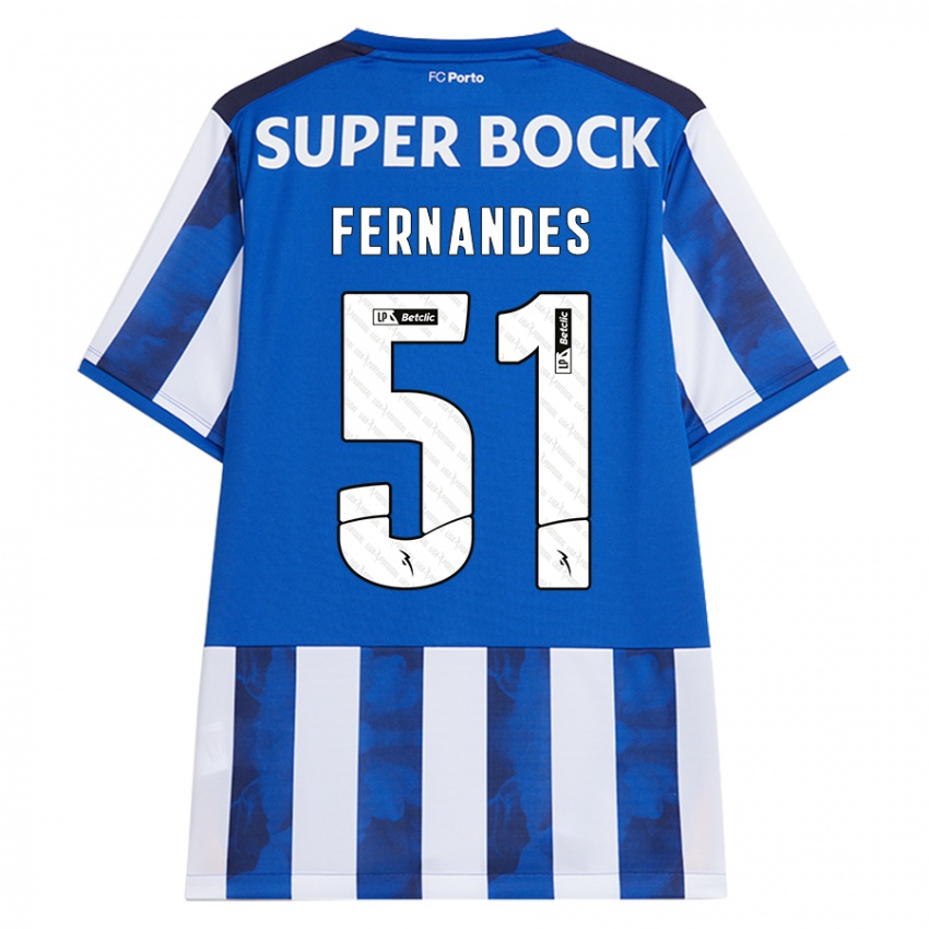 Kinderen Diogo Fernandes #51 Blauw Wit Thuisshirt Thuistenue 2024/25 T-Shirt