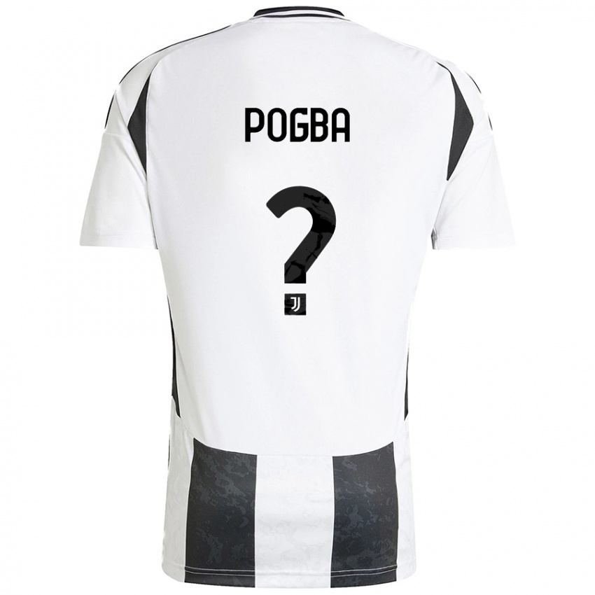 Kinderen Paul Pogba #0 Wit Zwart Thuisshirt Thuistenue 2024/25 T-Shirt