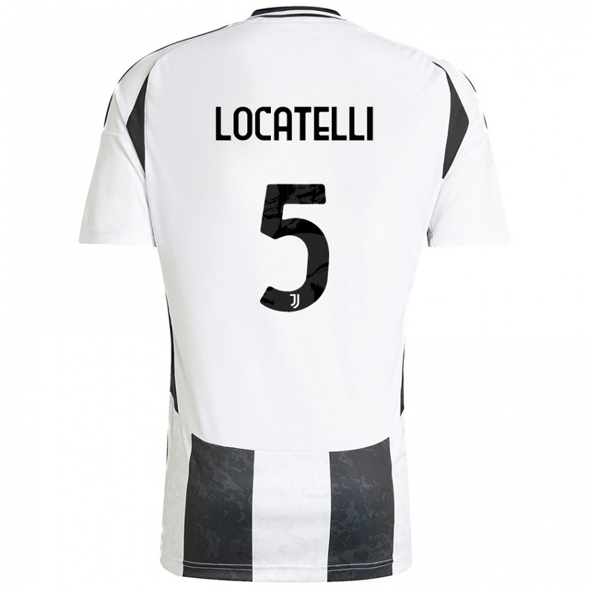 Kinderen Manuel Locatelli #5 Wit Zwart Thuisshirt Thuistenue 2024/25 T-Shirt