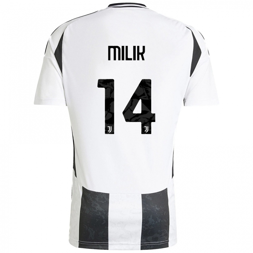 Kinderen Arkadiusz Milik #14 Wit Zwart Thuisshirt Thuistenue 2024/25 T-Shirt