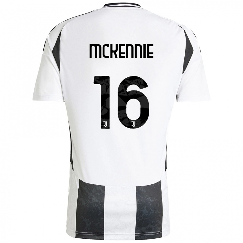 Kinderen Weston Mckennie #16 Wit Zwart Thuisshirt Thuistenue 2024/25 T-Shirt