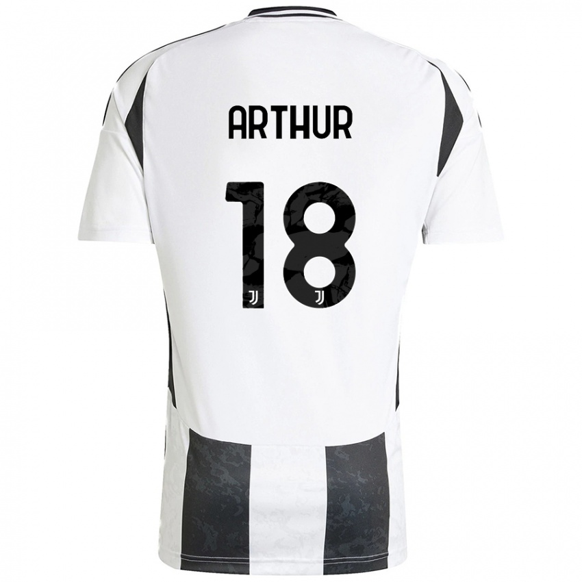 Kinderen Arthur Melo #18 Wit Zwart Thuisshirt Thuistenue 2024/25 T-Shirt