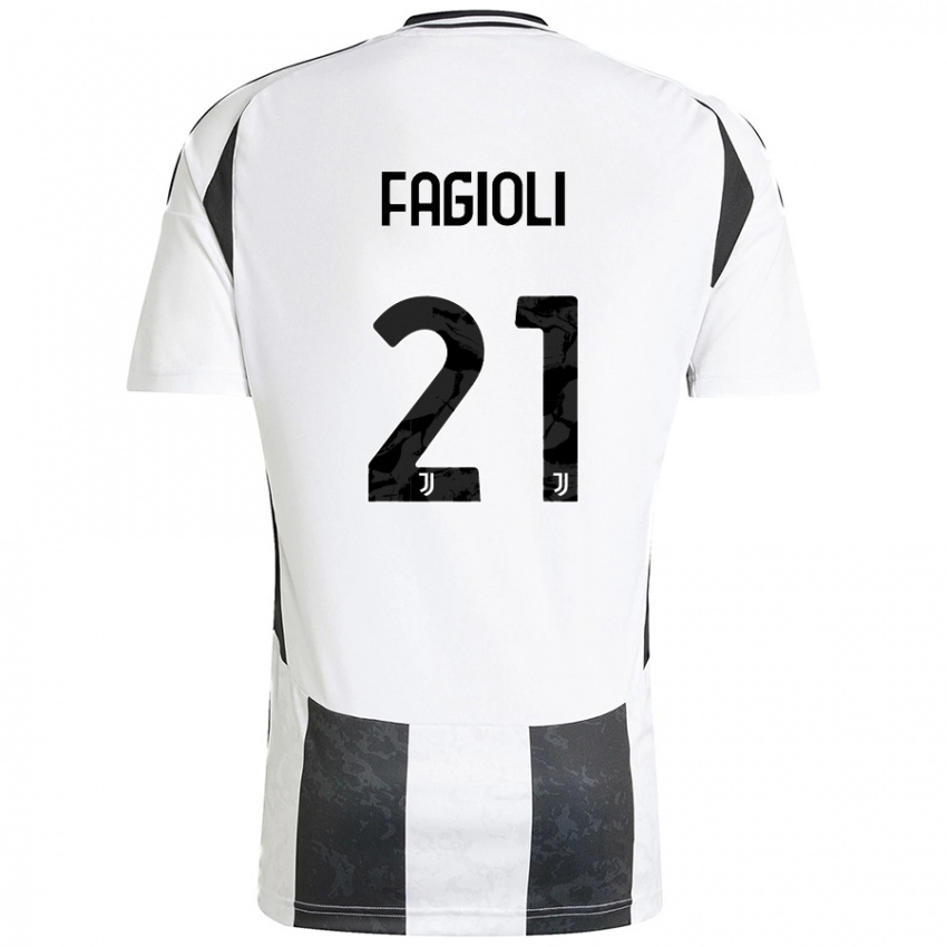 Kinderen Nicolo Fagioli #21 Wit Zwart Thuisshirt Thuistenue 2024/25 T-Shirt