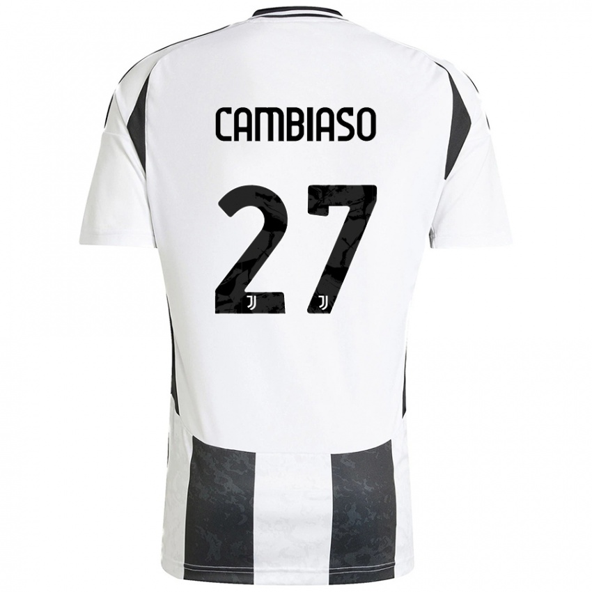 Kinderen Andrea Cambiaso #27 Wit Zwart Thuisshirt Thuistenue 2024/25 T-Shirt