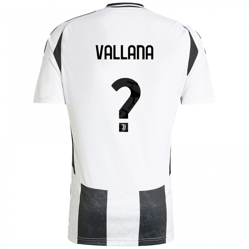 Kinderen Edoardo Vallana #0 Wit Zwart Thuisshirt Thuistenue 2024/25 T-Shirt