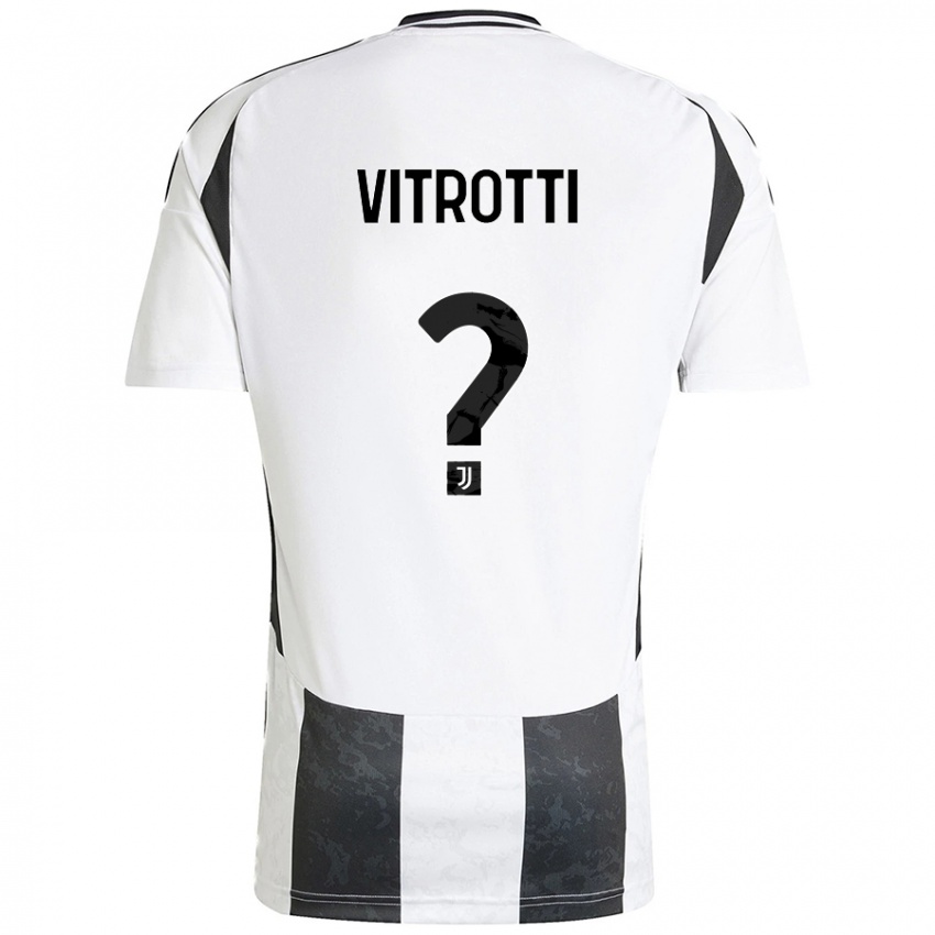 Kinderen Matteo Vitrotti #0 Wit Zwart Thuisshirt Thuistenue 2024/25 T-Shirt