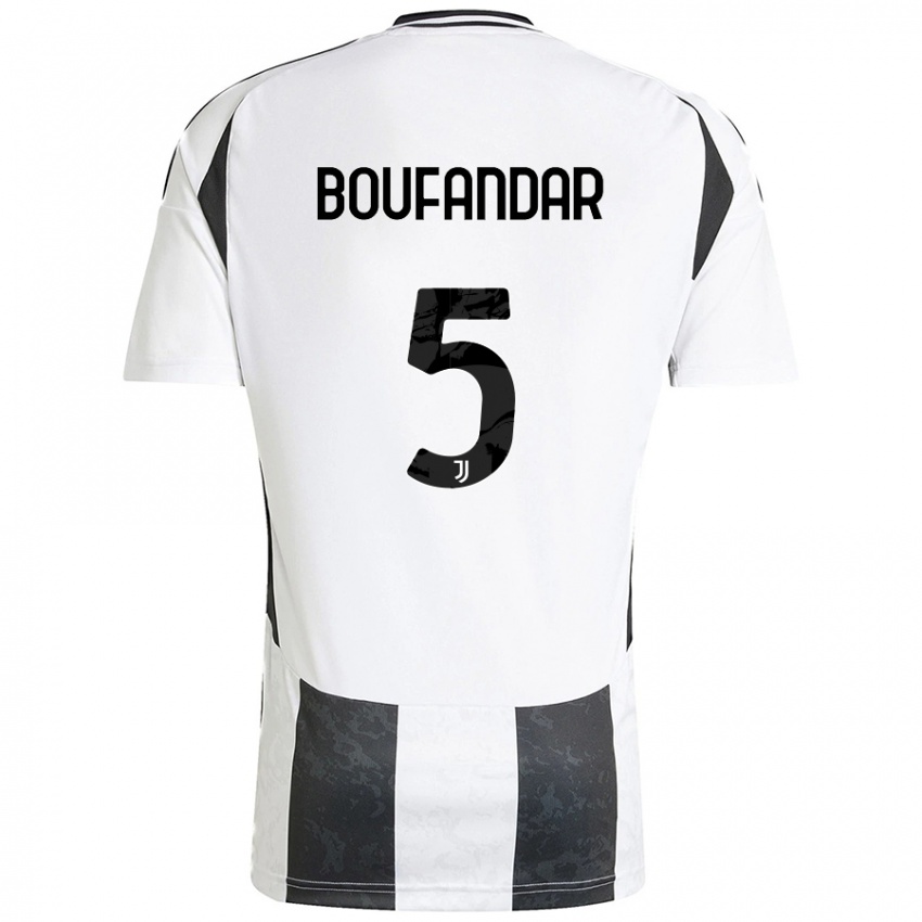 Kinderen Adam Boufandar #5 Wit Zwart Thuisshirt Thuistenue 2024/25 T-Shirt