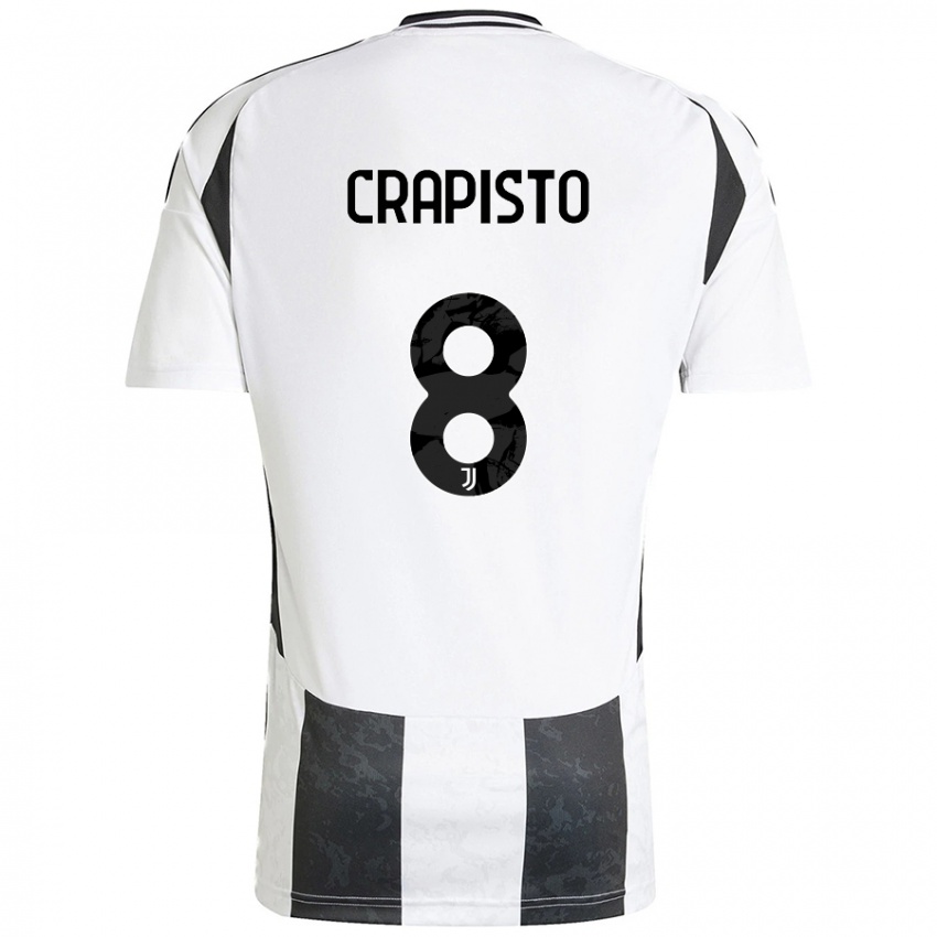 Kinderen Francesco Crapisto #8 Wit Zwart Thuisshirt Thuistenue 2024/25 T-Shirt