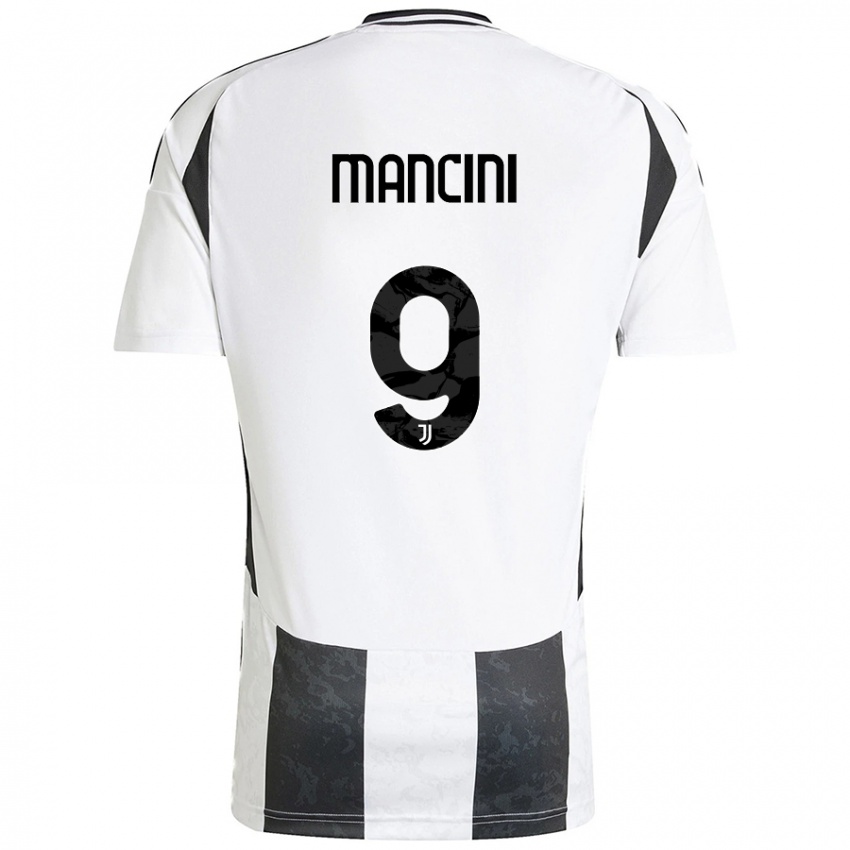 Kinderen Tommaso Mancini #9 Wit Zwart Thuisshirt Thuistenue 2024/25 T-Shirt