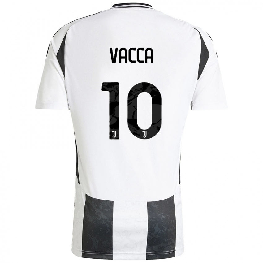 Kinderen Alessio Vacca #10 Wit Zwart Thuisshirt Thuistenue 2024/25 T-Shirt