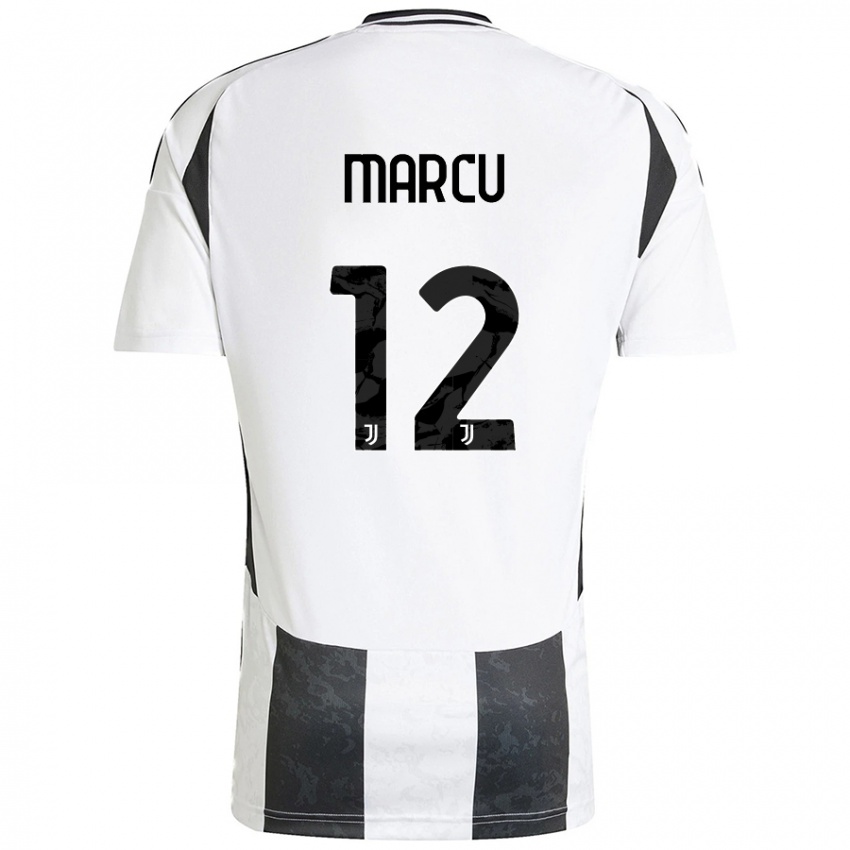 Kinderen Alessio Marcu #12 Wit Zwart Thuisshirt Thuistenue 2024/25 T-Shirt