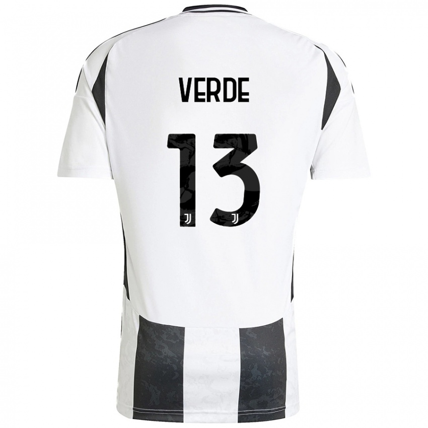 Kinderen Francesco Verde #13 Wit Zwart Thuisshirt Thuistenue 2024/25 T-Shirt