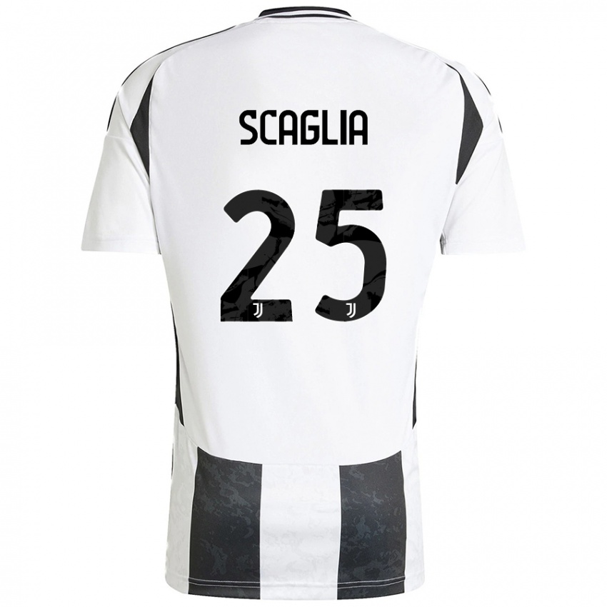 Kinderen Simone Scaglia #25 Wit Zwart Thuisshirt Thuistenue 2024/25 T-Shirt