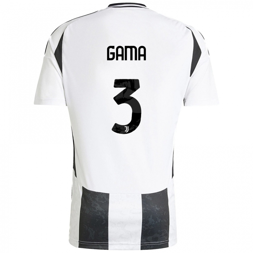 Kinderen Sara Gama #3 Wit Zwart Thuisshirt Thuistenue 2024/25 T-Shirt