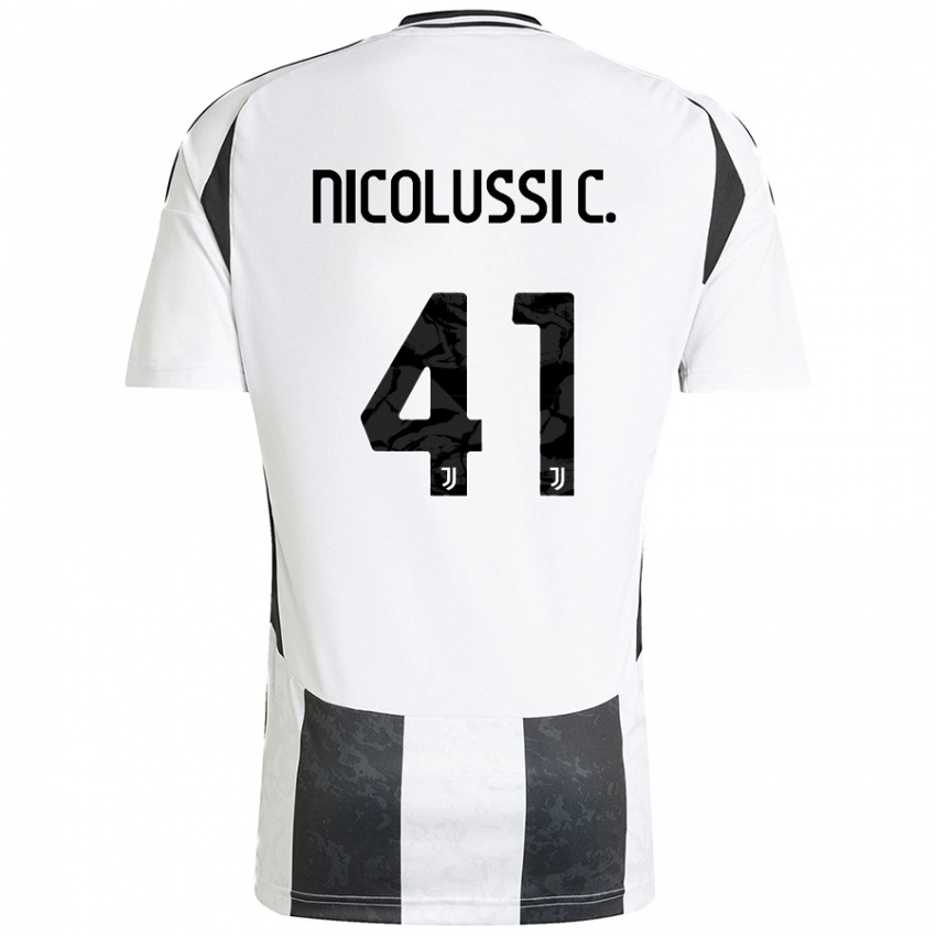 Kinderen Hans Nicolussi Caviglia #41 Wit Zwart Thuisshirt Thuistenue 2024/25 T-Shirt