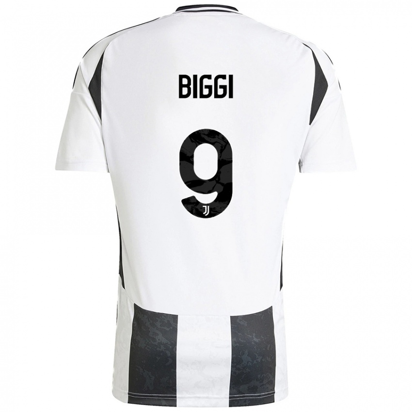 Kinderen Silvano Biggi #9 Wit Zwart Thuisshirt Thuistenue 2024/25 T-Shirt