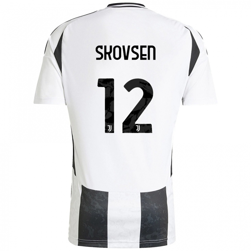 Kinderen Matilde Lundorf Skovsen #12 Wit Zwart Thuisshirt Thuistenue 2024/25 T-Shirt