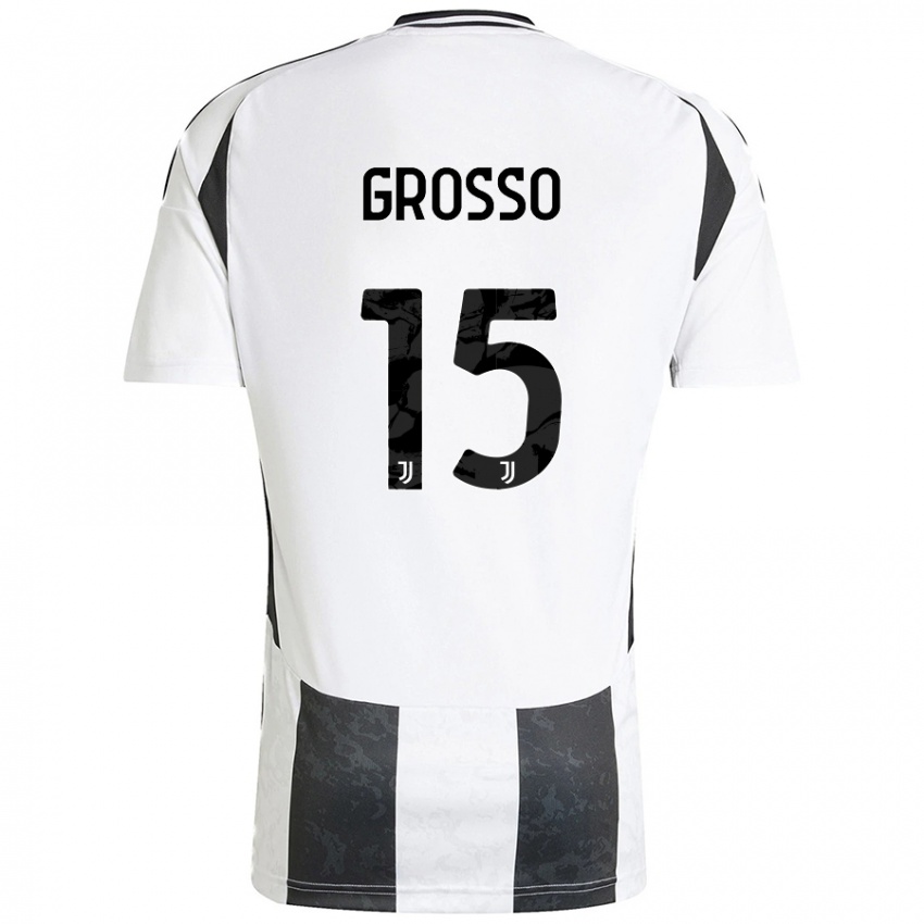 Kinderen Julia Grosso #15 Wit Zwart Thuisshirt Thuistenue 2024/25 T-Shirt