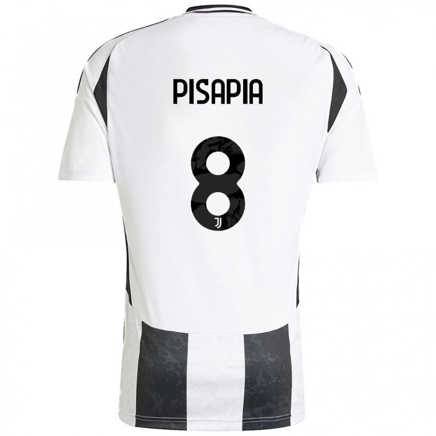 Kinderen Luciano Pisapia #8 Wit Zwart Thuisshirt Thuistenue 2024/25 T-Shirt