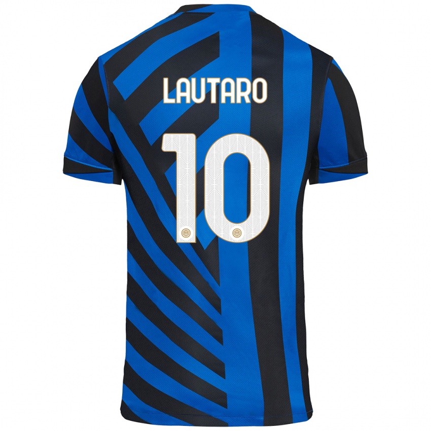 Kinderen Lautaro Martinez #10 Blauw Zwart Thuisshirt Thuistenue 2024/25 T-Shirt