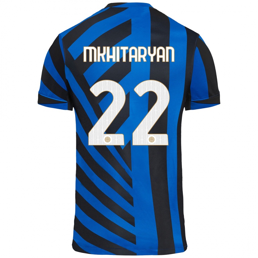 Kinderen Henrikh Mkhitaryan #22 Blauw Zwart Thuisshirt Thuistenue 2024/25 T-Shirt