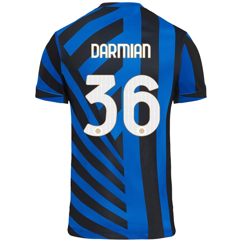 Kinderen Matteo Darmian #36 Blauw Zwart Thuisshirt Thuistenue 2024/25 T-Shirt