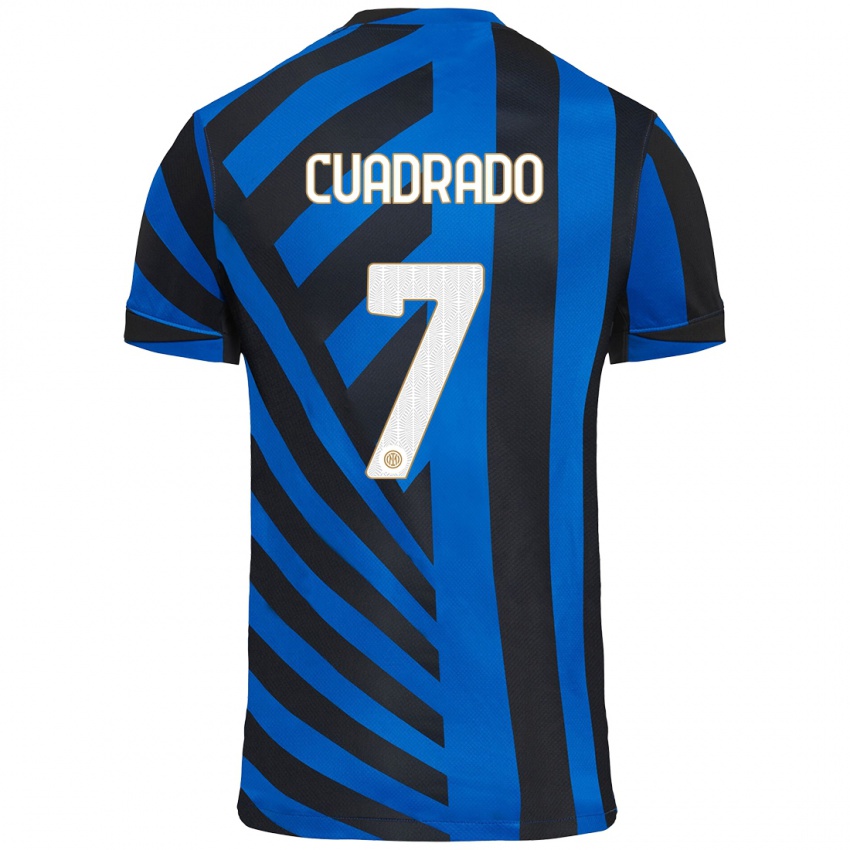 Kinderen Juan Cuadrado #7 Blauw Zwart Thuisshirt Thuistenue 2024/25 T-Shirt