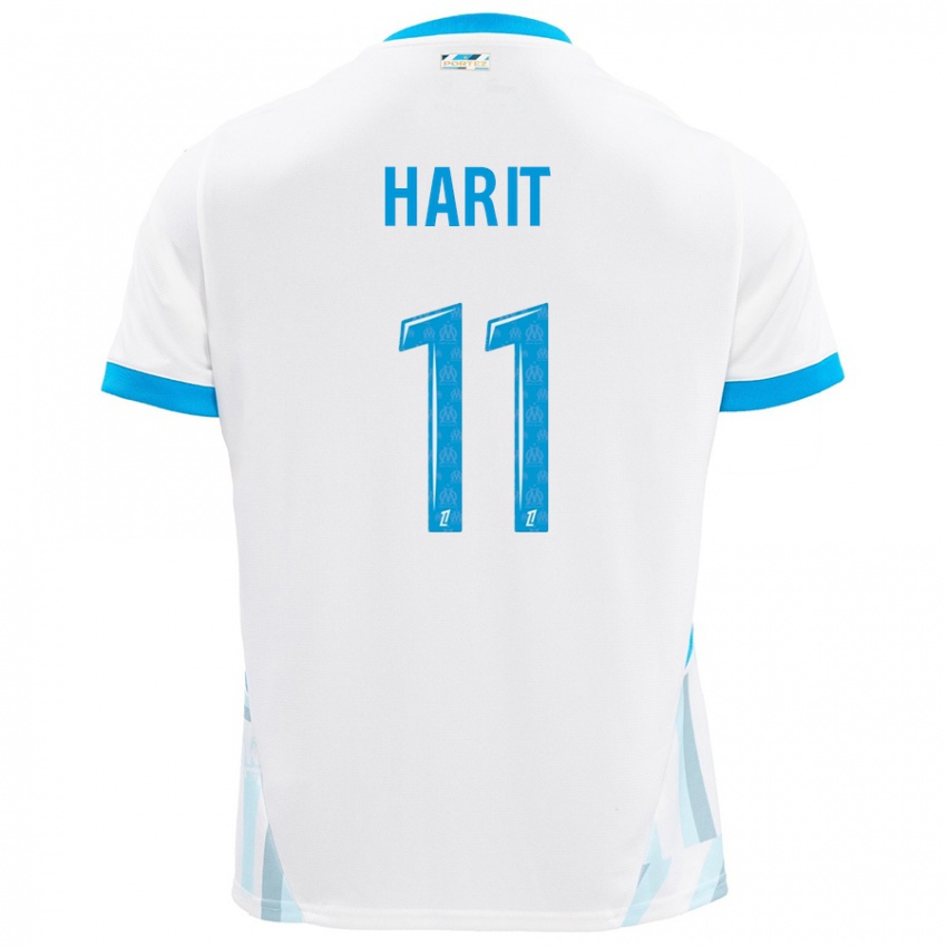 Kinderen Amine Harit #11 Wit Hemelsblauw Thuisshirt Thuistenue 2024/25 T-Shirt