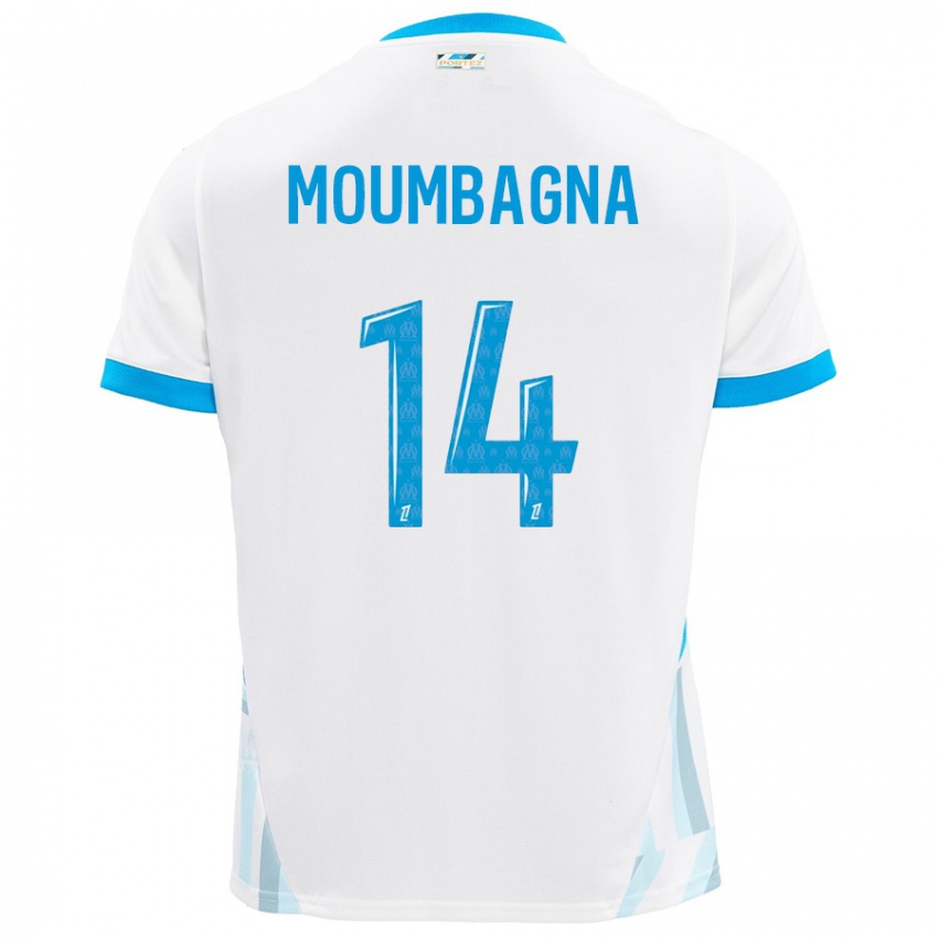 Kinderen Faris Moumbagna #14 Wit Hemelsblauw Thuisshirt Thuistenue 2024/25 T-Shirt