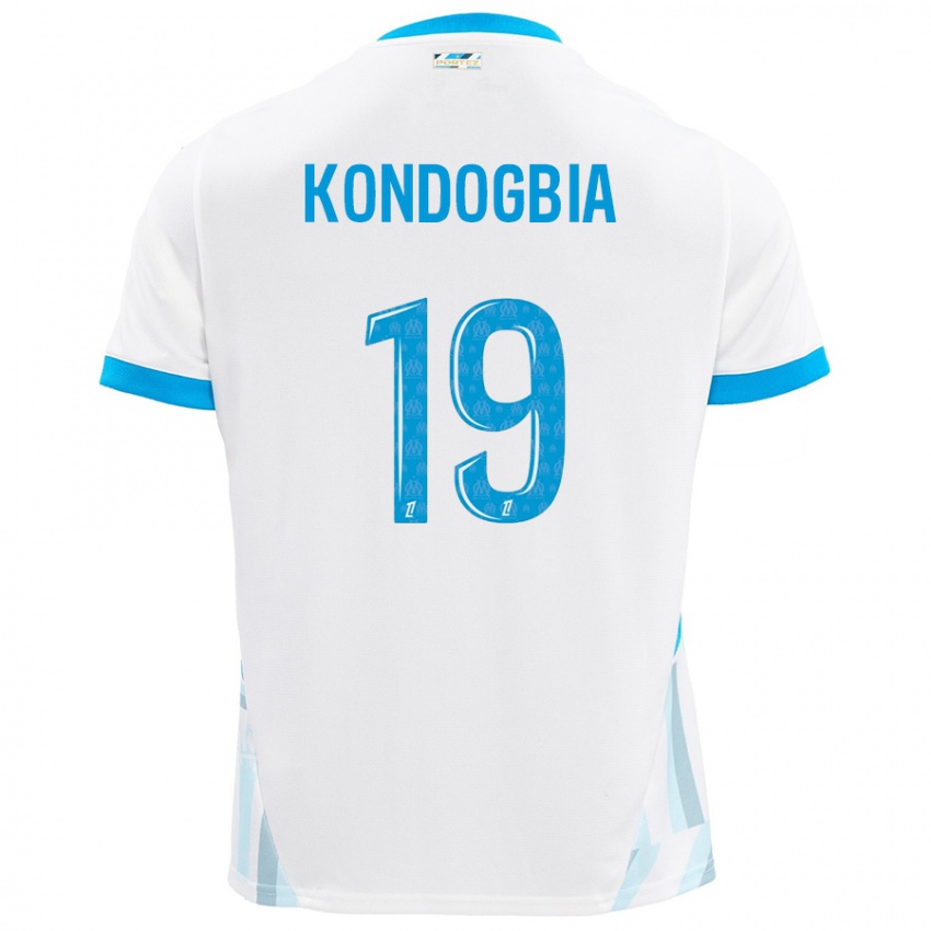 Kinderen Geoffrey Kondogbia #19 Wit Hemelsblauw Thuisshirt Thuistenue 2024/25 T-Shirt