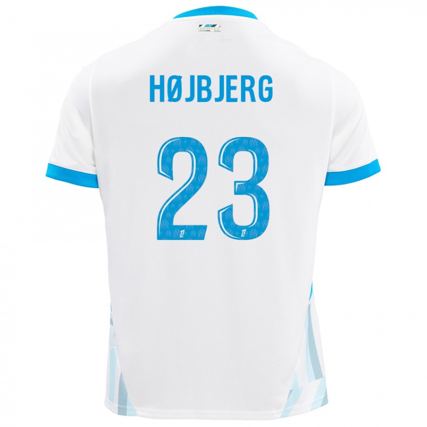 Kinderen Pierre Emile Hojbjerg #23 Wit Hemelsblauw Thuisshirt Thuistenue 2024/25 T-Shirt