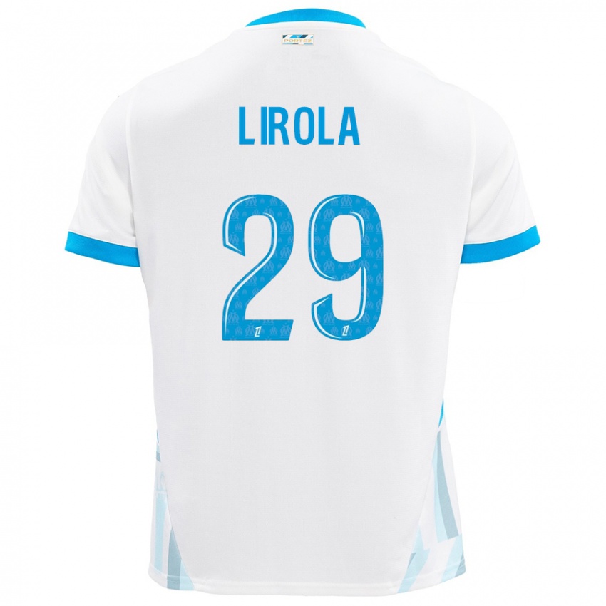 Kinderen Pol Lirola #29 Wit Hemelsblauw Thuisshirt Thuistenue 2024/25 T-Shirt