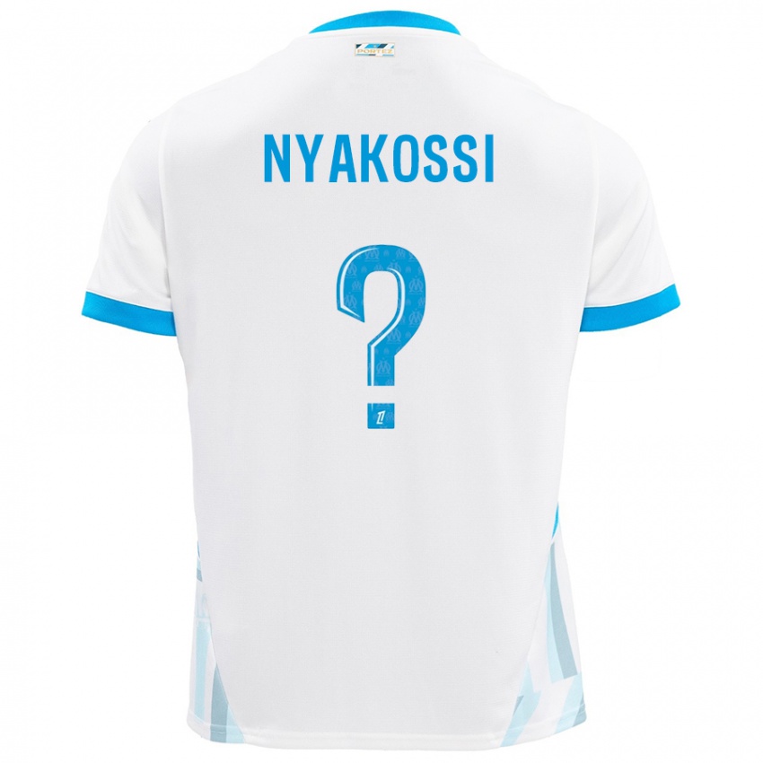 Kinderen Roggerio Nyakossi #0 Wit Hemelsblauw Thuisshirt Thuistenue 2024/25 T-Shirt