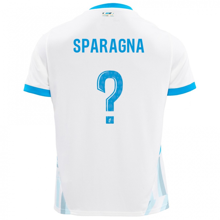 Kinderen Stéphane Sparagna #0 Wit Hemelsblauw Thuisshirt Thuistenue 2024/25 T-Shirt