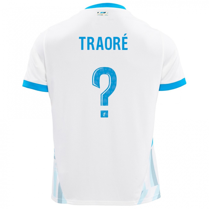 Kinderen Soumaïla Traoré #0 Wit Hemelsblauw Thuisshirt Thuistenue 2024/25 T-Shirt