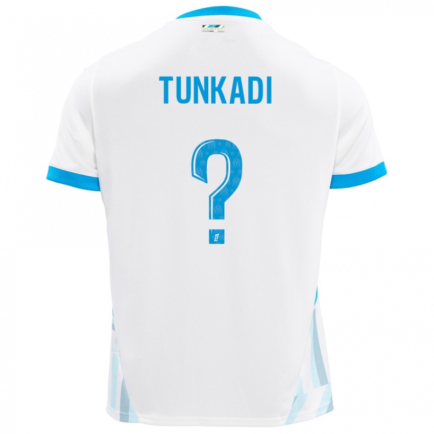 Kinderen Alexandre Tunkadi #0 Wit Hemelsblauw Thuisshirt Thuistenue 2024/25 T-Shirt