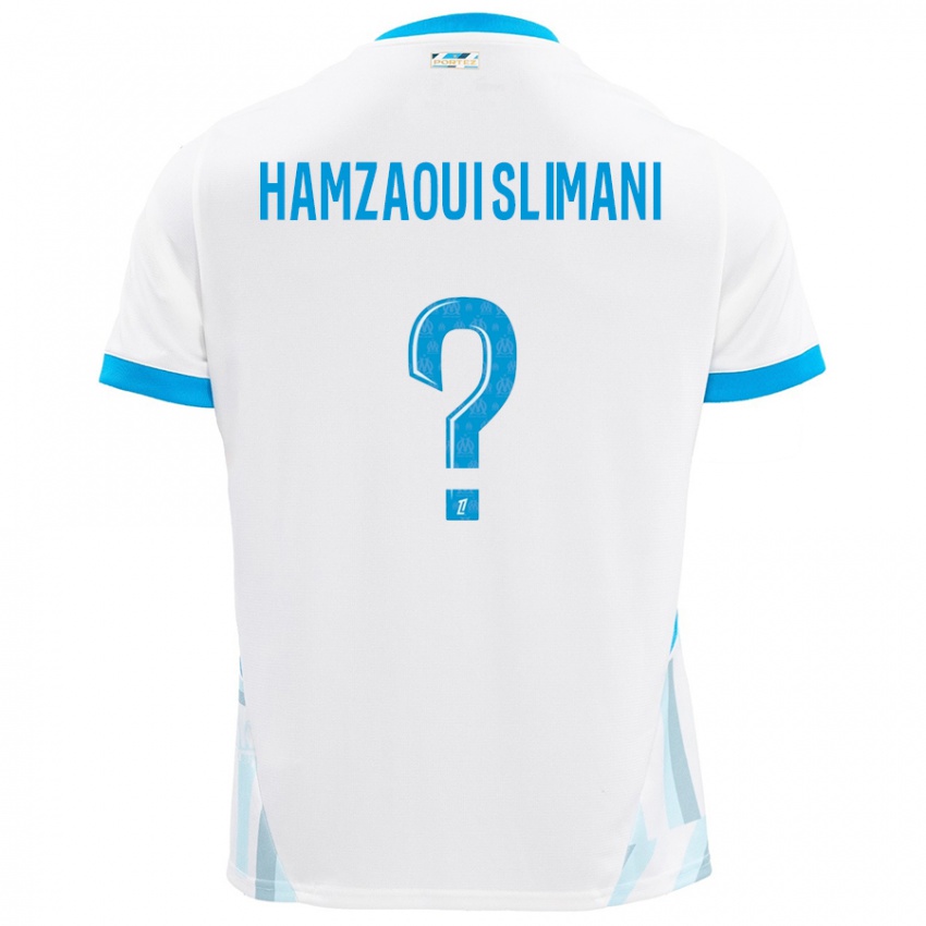 Kinderen Hilan Hamzaoui Slimani #0 Wit Hemelsblauw Thuisshirt Thuistenue 2024/25 T-Shirt