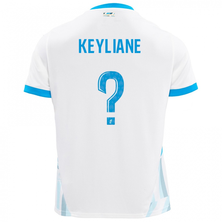 Kinderen Keyliane Abdallah #0 Wit Hemelsblauw Thuisshirt Thuistenue 2024/25 T-Shirt