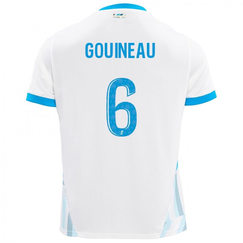 Kinderen Coline Gouineau #6 Wit Hemelsblauw Thuisshirt Thuistenue 2024/25 T-Shirt