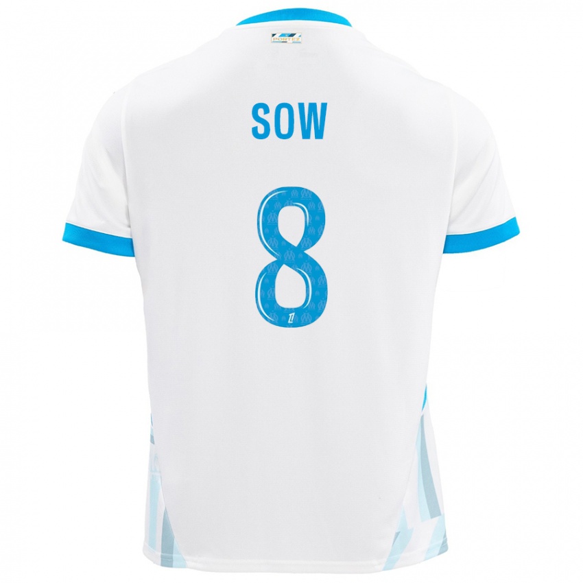 Kinderen Mbayang Sow #8 Wit Hemelsblauw Thuisshirt Thuistenue 2024/25 T-Shirt