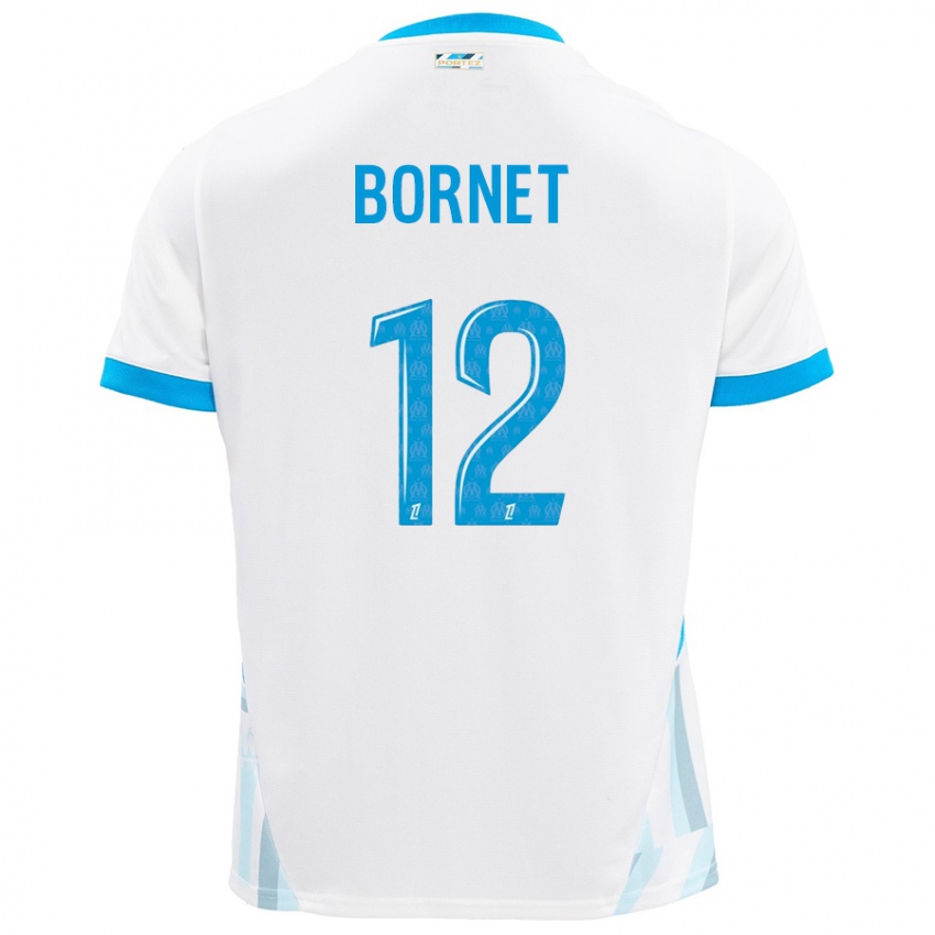 Kinderen Camille Bornet #12 Wit Hemelsblauw Thuisshirt Thuistenue 2024/25 T-Shirt