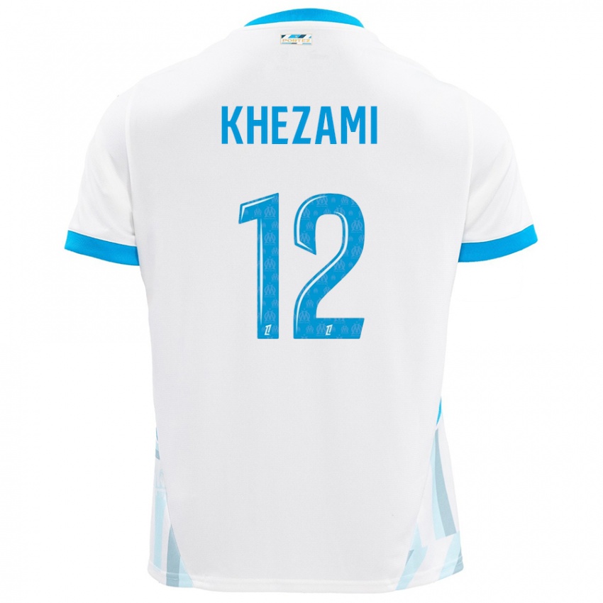 Kinderen Roselène Khezami #12 Wit Hemelsblauw Thuisshirt Thuistenue 2024/25 T-Shirt