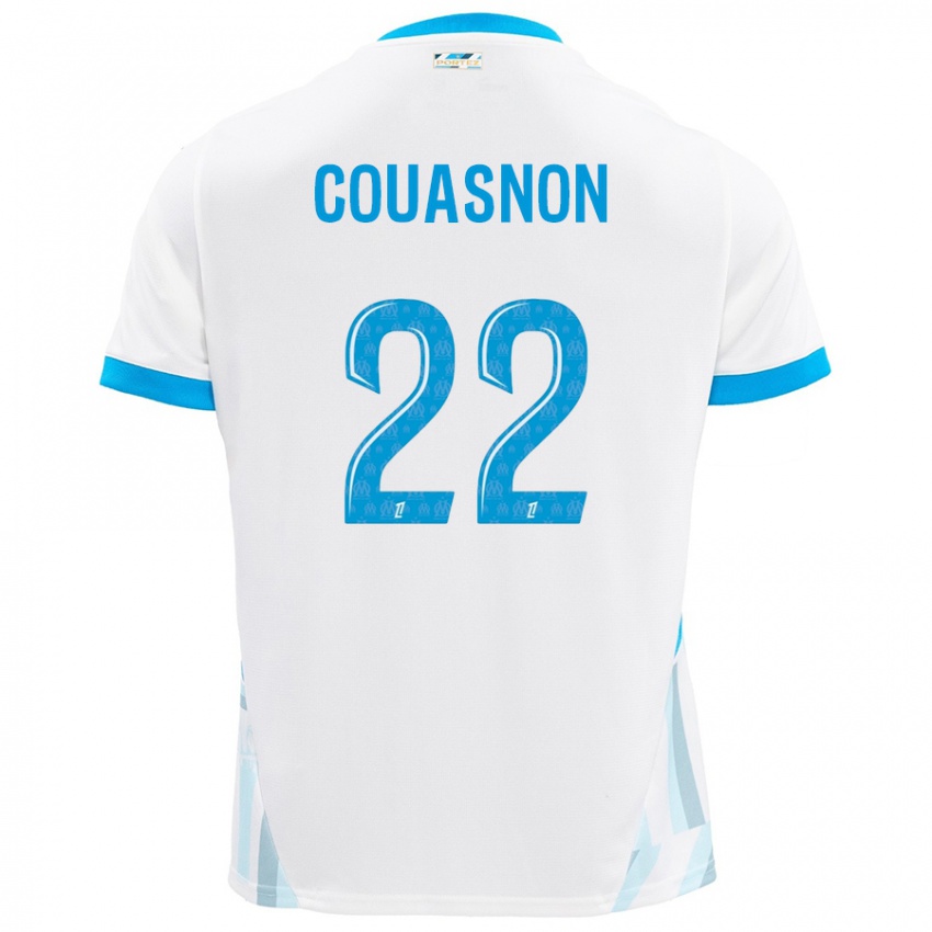 Kinderen Roxane Couasnon #22 Wit Hemelsblauw Thuisshirt Thuistenue 2024/25 T-Shirt