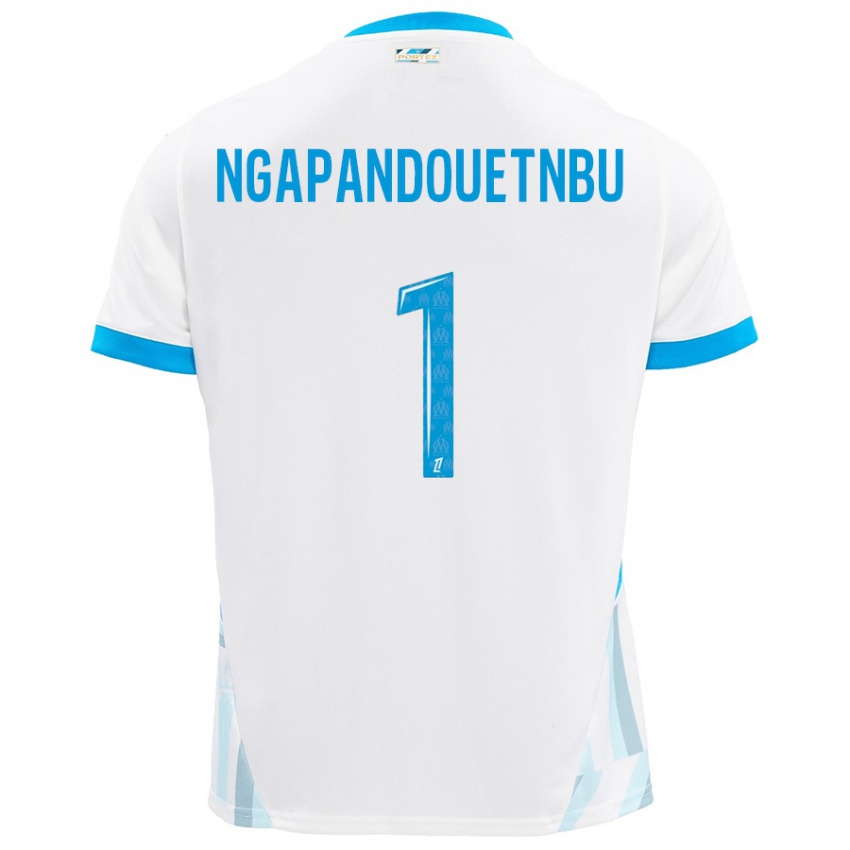 Kinderen Simon Ngapandouetnbu #1 Wit Hemelsblauw Thuisshirt Thuistenue 2024/25 T-Shirt