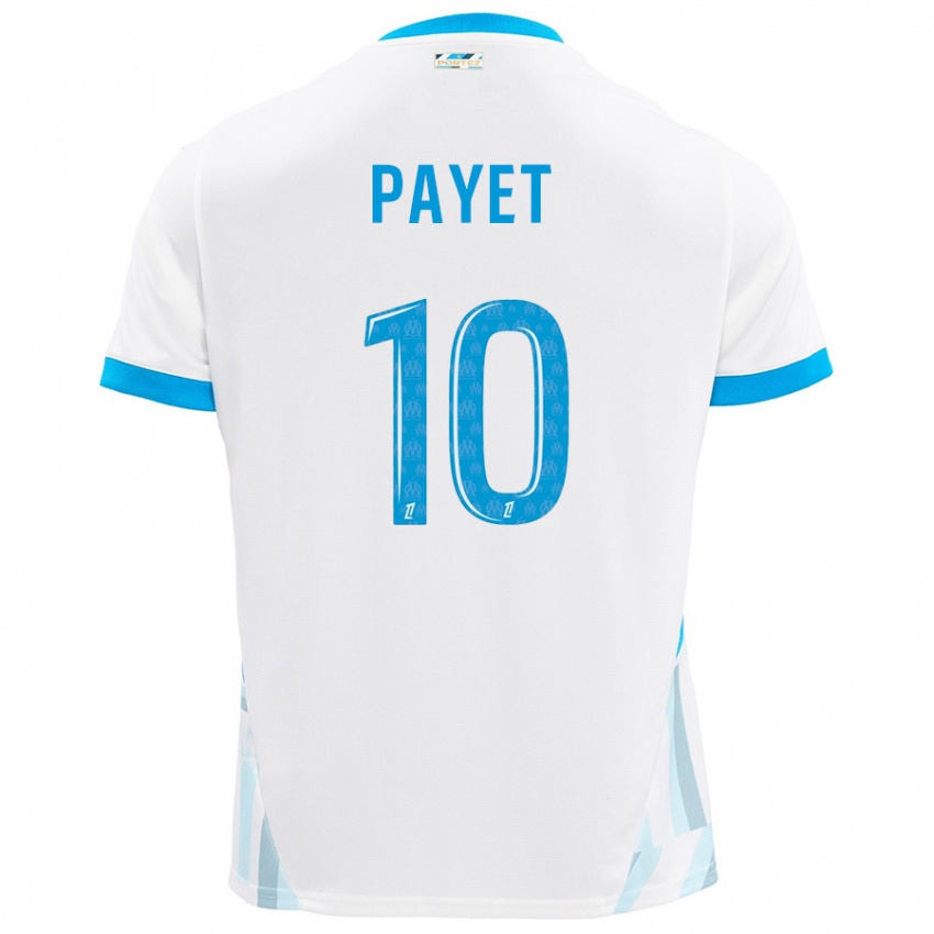 Kinderen Dimitri Payet #10 Wit Hemelsblauw Thuisshirt Thuistenue 2024/25 T-Shirt